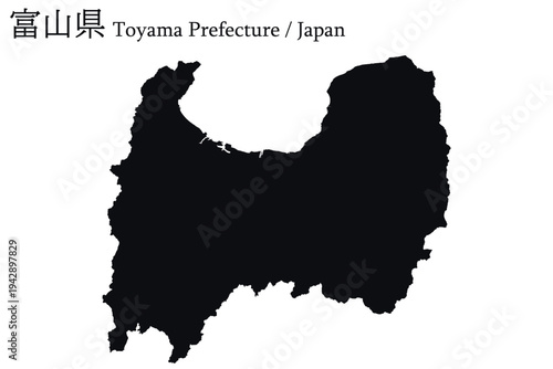 イラスト素材：日本地図　富山県ベクターイラストマップ