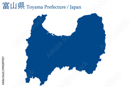 イラスト素材：日本地図　富山県ベクターイラストマップ