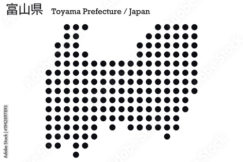 イラスト素材：日本地図　富山県ベクターイラストマップ