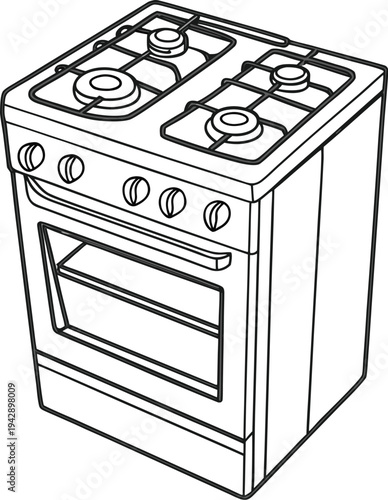 gas stove isolated on white