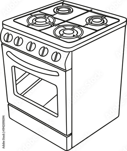 vector illustration of a kitchen stove