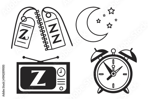 Alphabetical symbols with time and celestial elements in a creative composition
