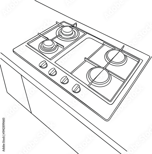 gas stove isolated on white background