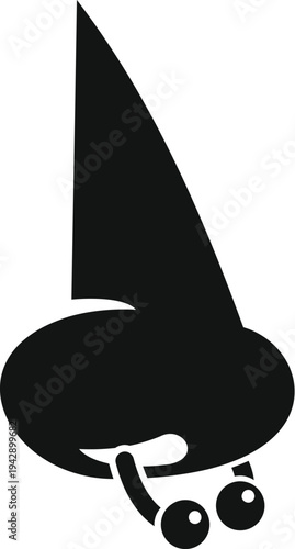 Nose with septum ring piercing icon on a white background