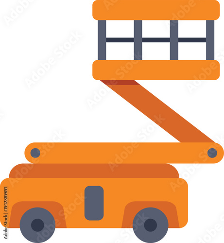 Aerial work platform lifting equipment industrial vehicle isolated