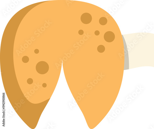 Fortune cookie with paper message predicting luck and fate