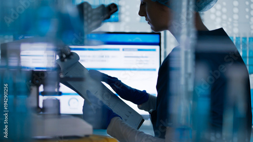 Tableau sur toile Research work in a medical lab