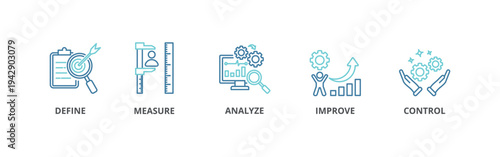 Lean six sigma banner web icon vector illustration concept