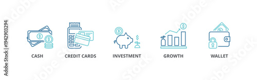 Financial banner web icon vector illustration concept