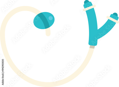 Urology foley catheter with balloon and drainage tube illustration