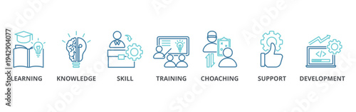 Capacity building banner web icon vector illustration concept