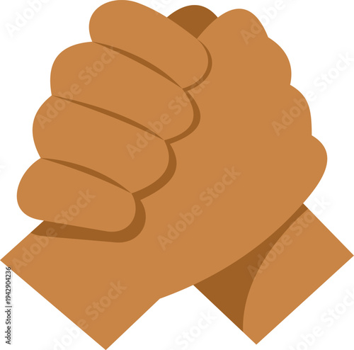 Two hands interlocking, symbolizing unity, team strength, and cooperation