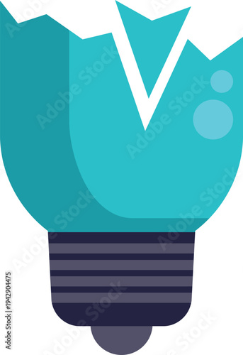 Broken light bulb showing failure, a bad idea, or a destroyed concept