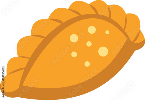 Tasty golden empanada vector illustration representing traditional latin american snack