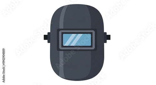 Welding Helmet with Darkened Lens Shield.
