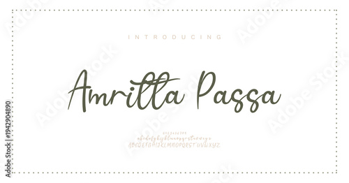 Amritta Passa, Script luxury alphabet letters font. Typography elegant wedding classic lettering serif fonts decorative vintage retro concept. vector illustration

