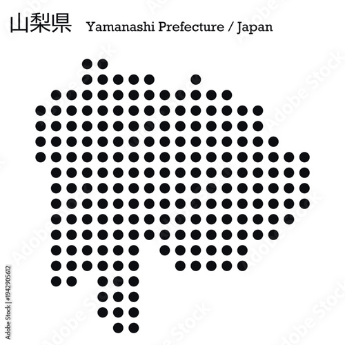 イラスト素材：日本地図　山梨県ベクターイラストマップ