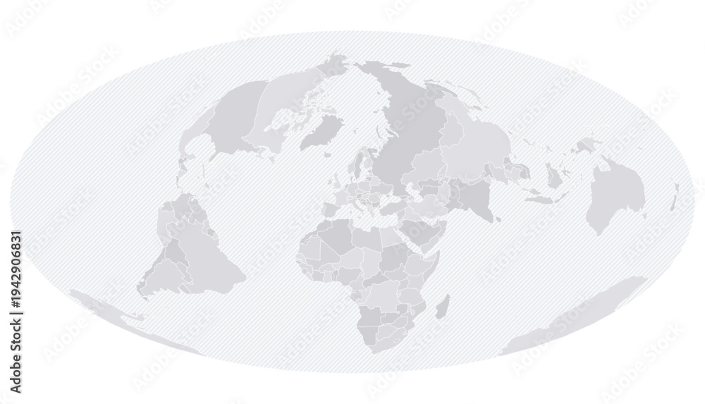 Fototapeta premium Customizable Briesemeister (1953) Wireframe Map - Hammer Projection