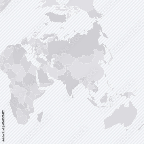 Customizable Eastern Hemisphere Wireframe Map - Azimuthal Equal-Area