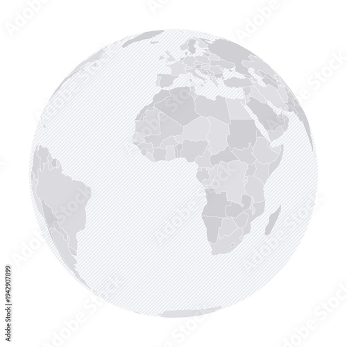 Customizable Equatorial Wireframe Globe - Orthographic Projection