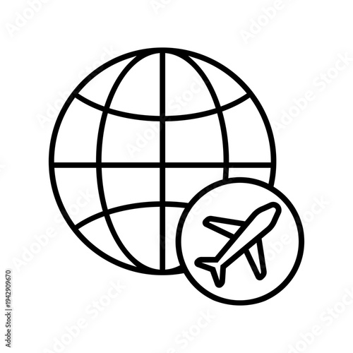 Aircraft icon vector. Plane train Illustration sign. Craft symbol. Airplane logo. 