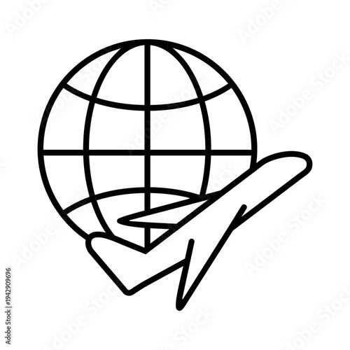 Aircraft icon vector. Plane train Illustration sign. Craft symbol. Airplane logo. 