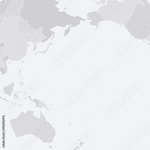 Customizable Pacific Ring of Fire Wireframe Map - Azimuthal Equal-Area