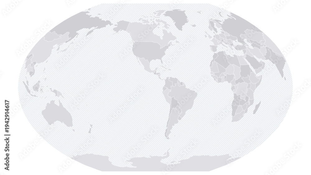 Fototapeta premium Customizable Wireframe World Map Americas-Centered - Winkel Tripel