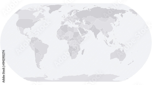 Customizable Wireframe World Map Atlantic-Centered - Natural Earth