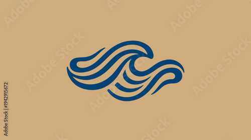Abstract wave design representing water and ocean movement in art.