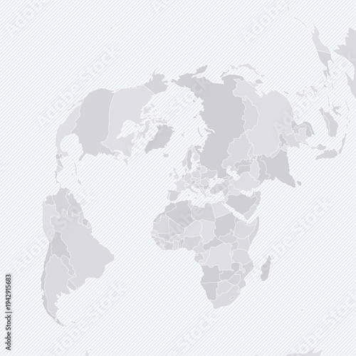 Customizable Wireframe World Map from London - Azimuthal Equidistant