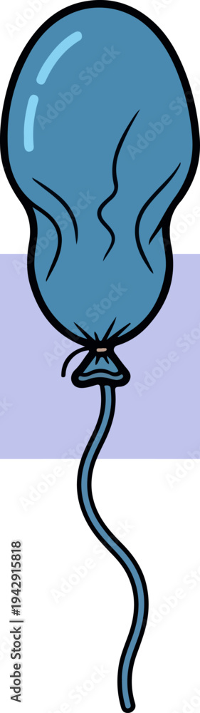 Obraz premium Blue balloon floating in the air with a long string attached.