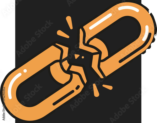 Broken chain illustration representing disconnection and failure concept.