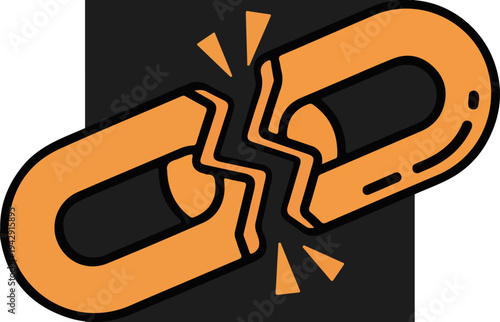 Broken Chain Symbolizing Disconnection and Failure.