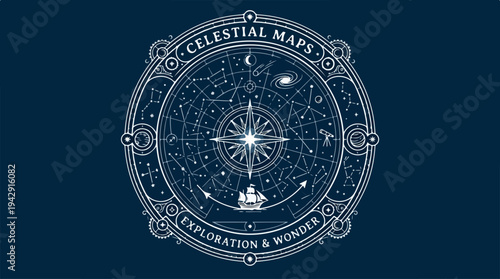 Celestial Maps - Exploration of the Cosmos and Wonders of the Universe.