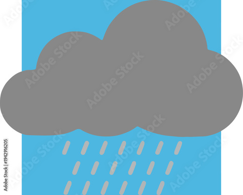 Cloudy weather with rain falling from the dark cloud in the sky.