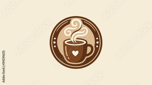 Coffee Cup Logo - A Warm and Inviting Beverage Design.