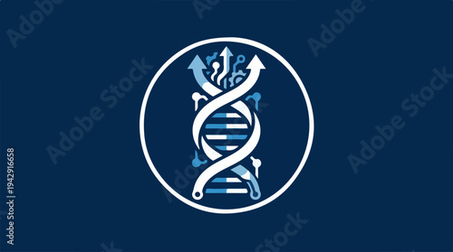 Digital DNA Helix - Technology and Scientific Innovation Concept.