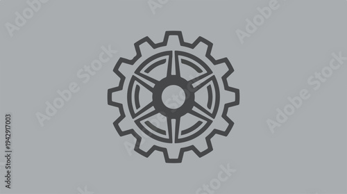 Gear icon representing industry and technology concepts.
