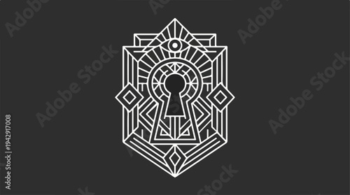Geometric Keyhole Design - A Symbol of Secrets and Security.