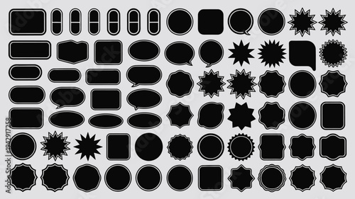A diverse collection of black and white icons representing various objects and concepts. isolated on white background, Vector, illustration