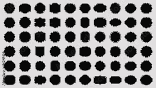 A diverse collection of various types of hats and caps in a grid pattern arrangement isolated on white background, Vector, illustration