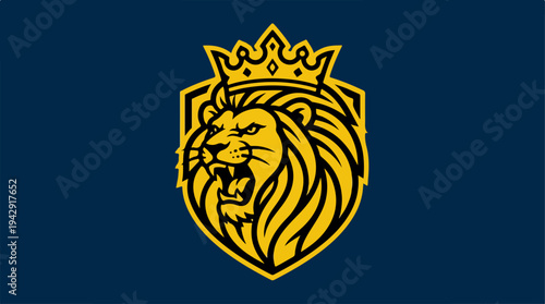 Majestic Lion Crest - A Symbol of Strength and Royalty.