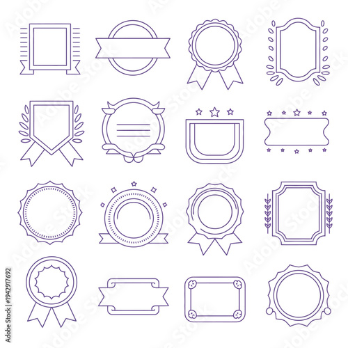 A diverse collection of various types of geometric shapes and patterns. isolated on white background, Vector, illustration