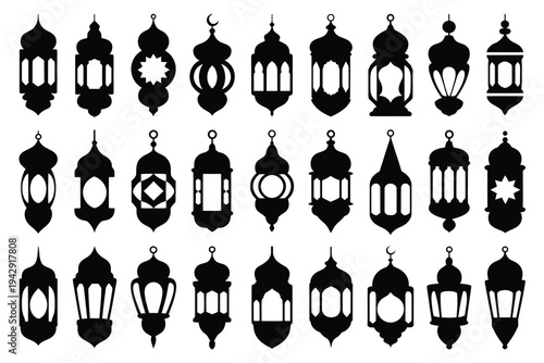 A collection of various types of hats and headwear displayed in a grid pattern isolated on white background, Vector, illustration