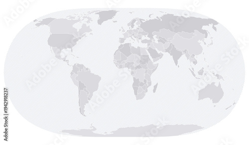 Customizable Wireframe World Map Standard NE2 - Natural Earth 2