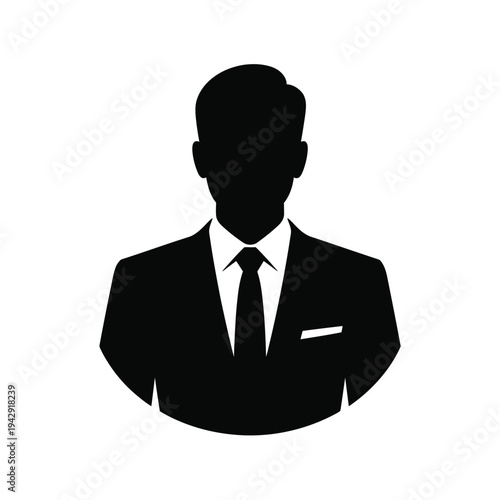 A professional man wearing a suit and tie with a confident posture isolated on white background, Vector, illustration