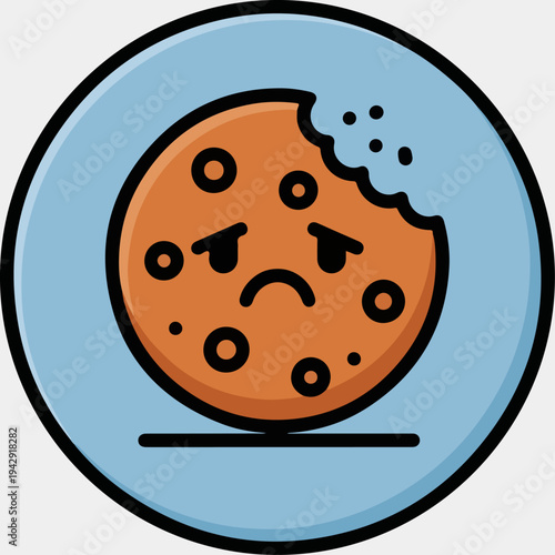 Sad Cookie in a Blue Circle - A Deliciously Depressed Treat.