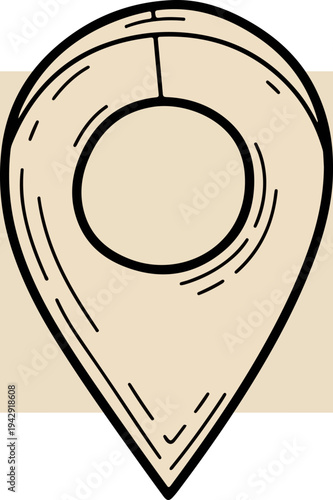 Simple illustration of a location pin icon with a circle in the middle.