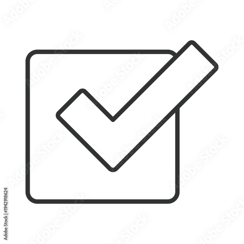 Free Download tick checkbox approval icon in line design. tick checkbox approval confirmation checkmark on white background vector. approval editable stroke icon - GFXLoad